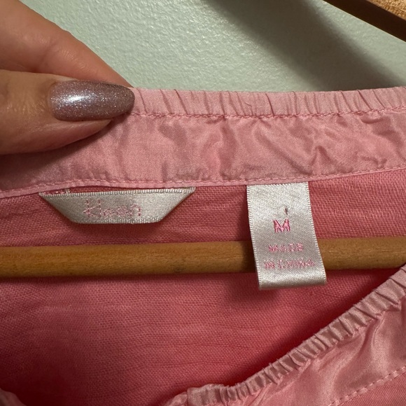 Pink Button-Up Women's Blouse - Picture 3 of 6